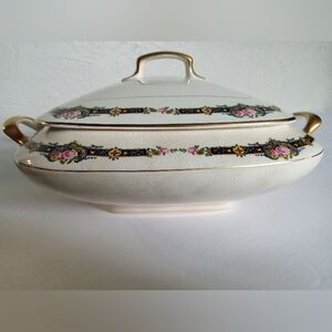 Vintage Carrollton China Floral Vegetable Serving Dish
